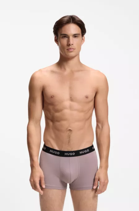 Three-pack trunks with jacquard logo waistband