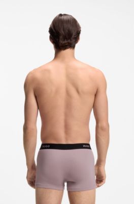Three-pack trunks with jacquard logo waistband, Light Grey