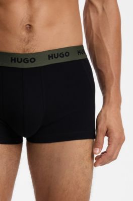 Lot de trois boxers courts avec logo &agrave; la taille, Gris chin&eacute;