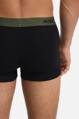Lot de trois boxers courts avec logo &agrave; la taille, Gris chin&eacute;