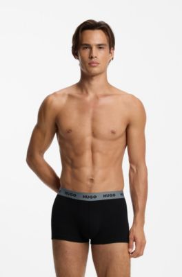 Lot de trois boxers courts avec logo &agrave; la taille, Gris chin&eacute;