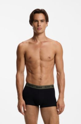 Lot de trois boxers courts avec logo &agrave; la taille, Gris chin&eacute;