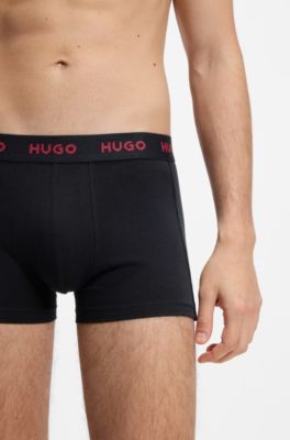 Three-pack trunks with jacquard logo waistband, Light Green