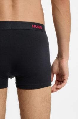 Three-pack trunks with jacquard logo waistband, Light Green