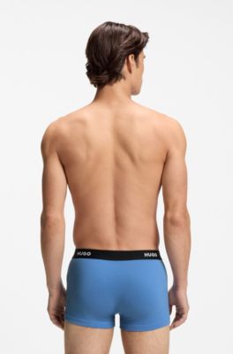 Three-pack trunks with jacquard logo waistband, Light Blue