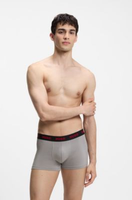 Paquete de tres calzoncillos con cintura de jacquard con logos, Rojo claro