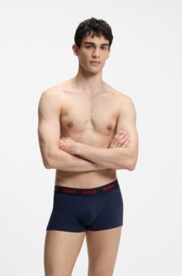 Paquete de tres calzoncillos con cintura de jacquard con logos, Rojo claro