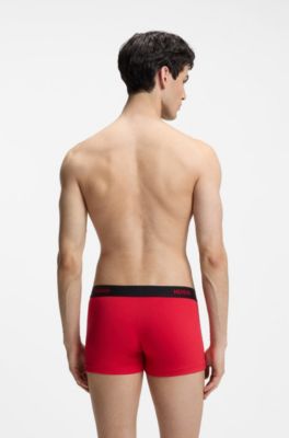 Paquete de tres calzoncillos con cintura de jacquard con logos, Rojo claro