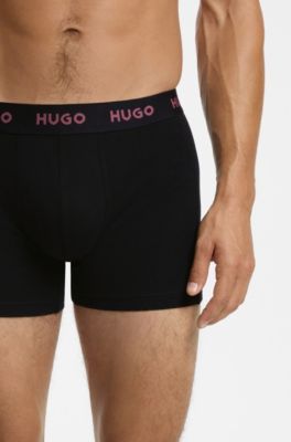Lot de trois boxers longs, Gris chin&eacute;