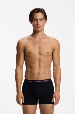 Lot de trois boxers longs, Gris chin&eacute;