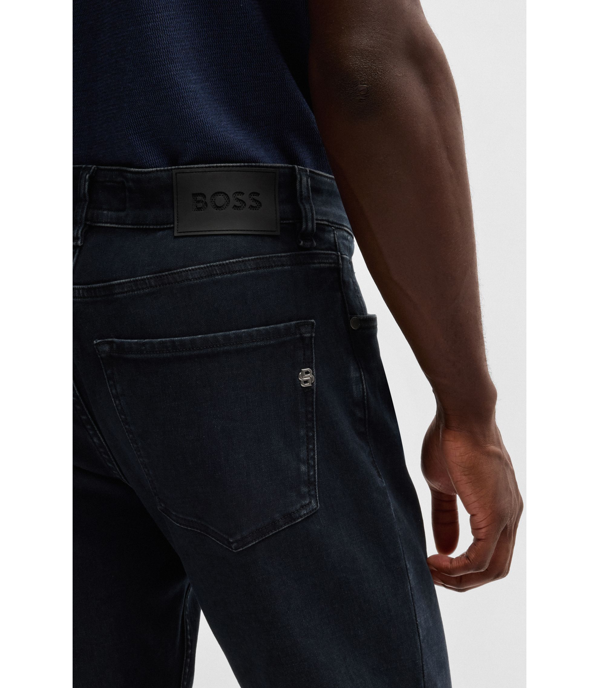 BOSS Maine regular-fit jeans in performance-stretch denim Dark