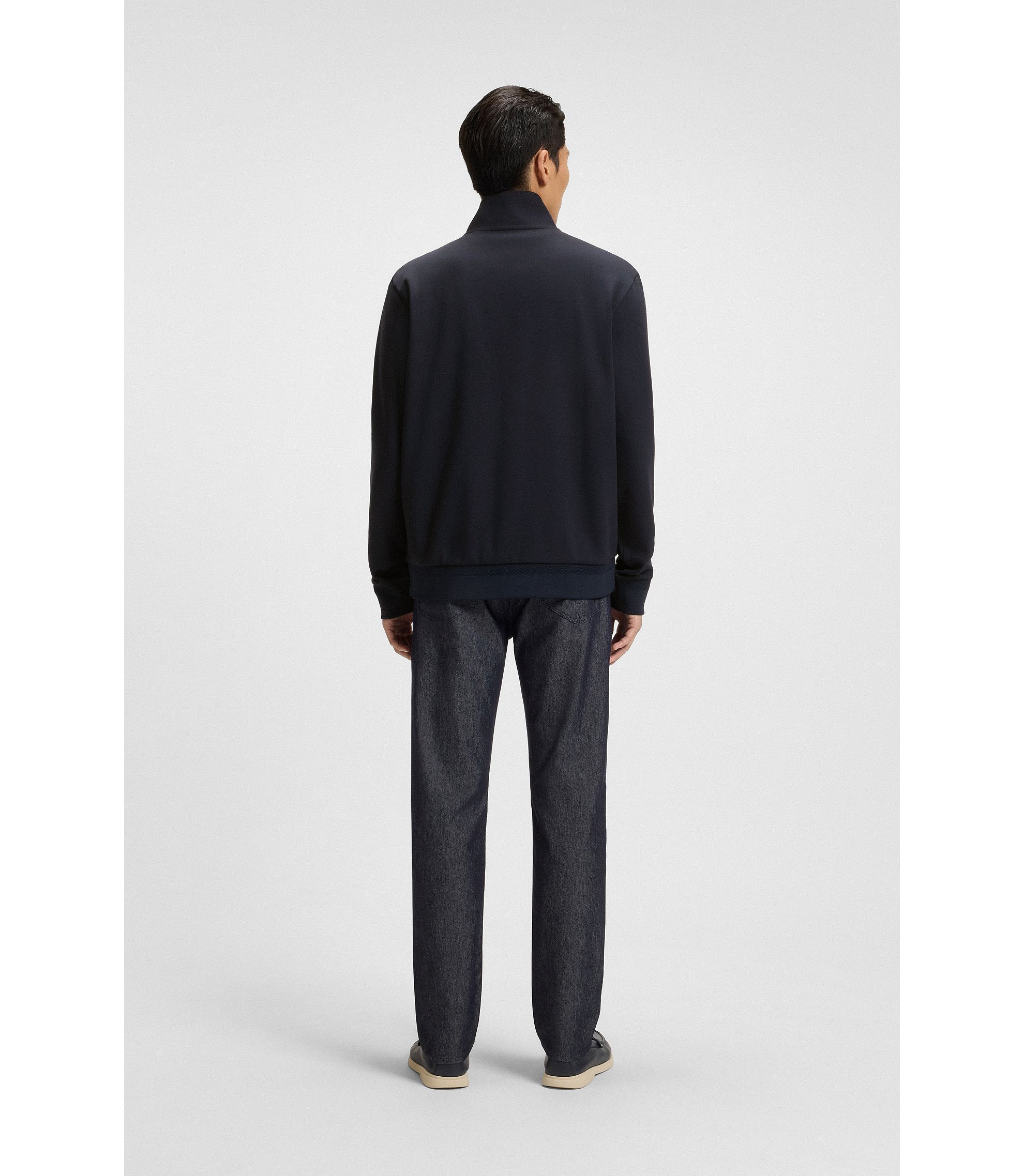 BOSS - Regular-fit zip-up sweatshirt in stretch cotton BOSS - Regular-fit zip-up sweatshirt in stretch cotton