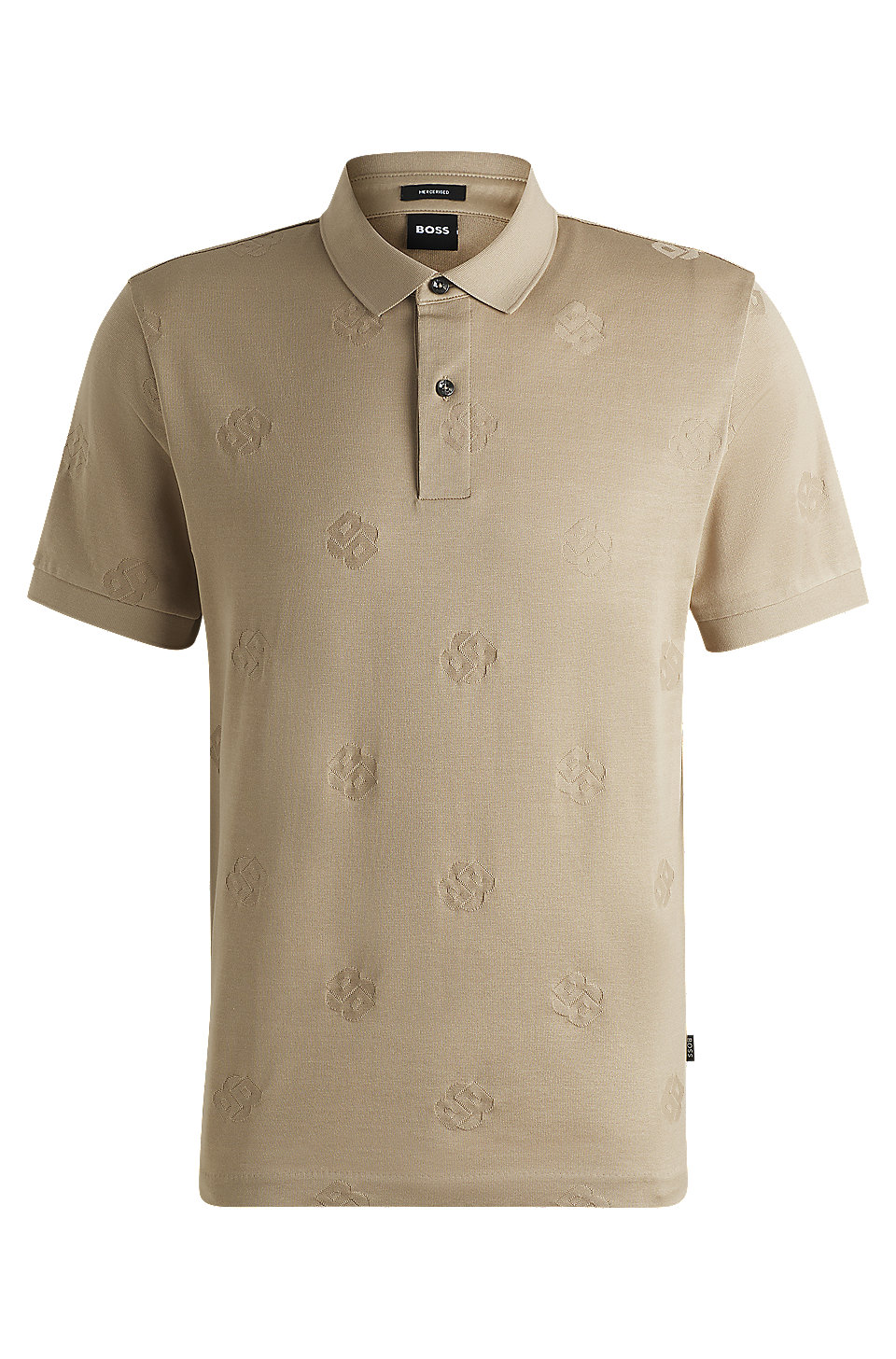 BOSS - Mercerized-cotton polo shirt with Double B monograms BOSS - Mercerized-cotton polo shirt with Double B monograms