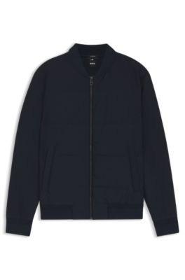 Sweat zipp&eacute; avec devant matelass&eacute;, Bleu fonc&eacute;