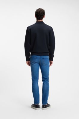 Zip-up sweatshirt with padded front, Dark Blue