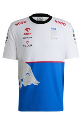 HUGO - Stretch-cotton fanwear T-shirt with special branding