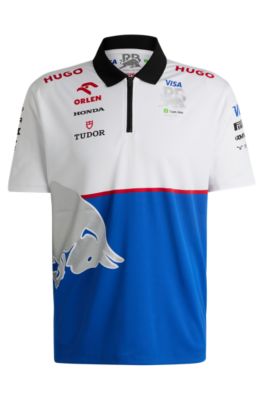 HUGO - Colour-blocked fanwear polo shirt with special branding