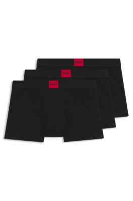 Three-pack of stretch-cotton trunks, Black