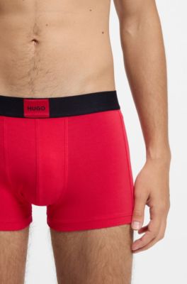Three-pack of stretch-cotton trunks, Patterned