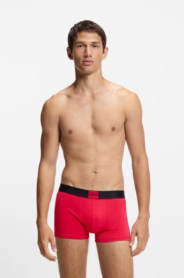 Lot de trois boxers courts en coton stretch, Fantaisie