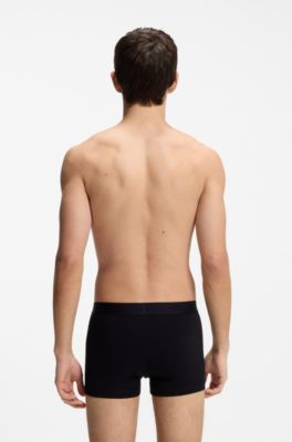 Lot de trois boxers courts en coton stretch, Fantaisie