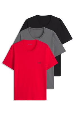 Three-pack of cotton T-shirts, Patterned