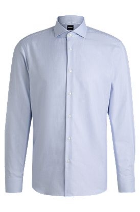 Regular-fit shirt in structured cotton