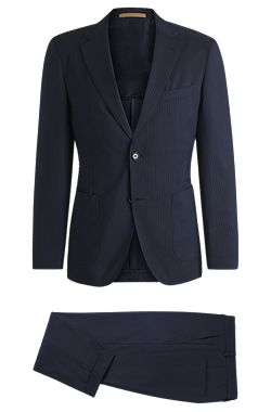 Traje slim fit a rayas en mezcla de lana