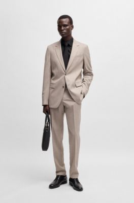 Slim-fit shirt in easy-iron cotton poplin, Black