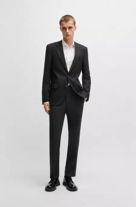 Slim-fit suit jacket in wool twill