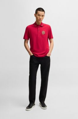 BOSS x Creation of the Gods mercerised-cotton polo shirt, Red