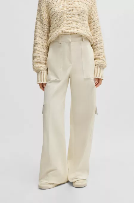 Loose-fit cargo trousers in stretch-cotton twill