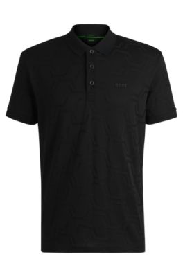 Hugo Boss Paddy Polo Mサイズ BOSS - Paddy polo shirt in cotton jacquard - Black