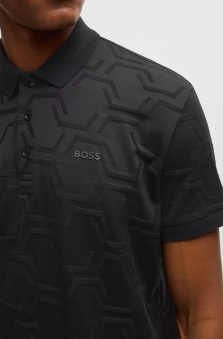 Paddy relaxed-fit polo shirt in quilted mercerized cotton