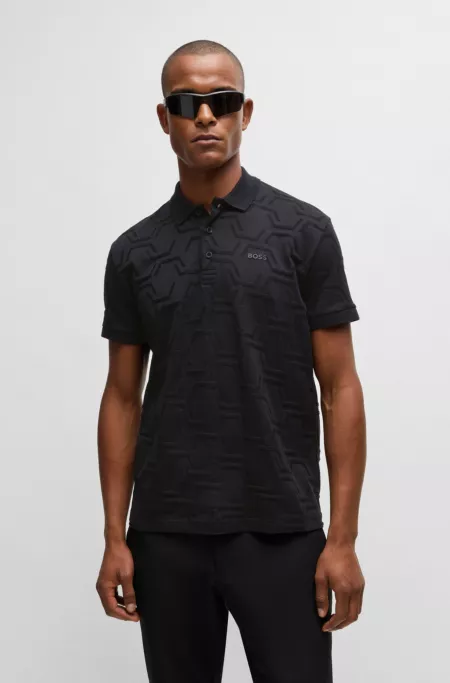 Paddy relaxed-fit polo shirt in quilted mercerized cotton