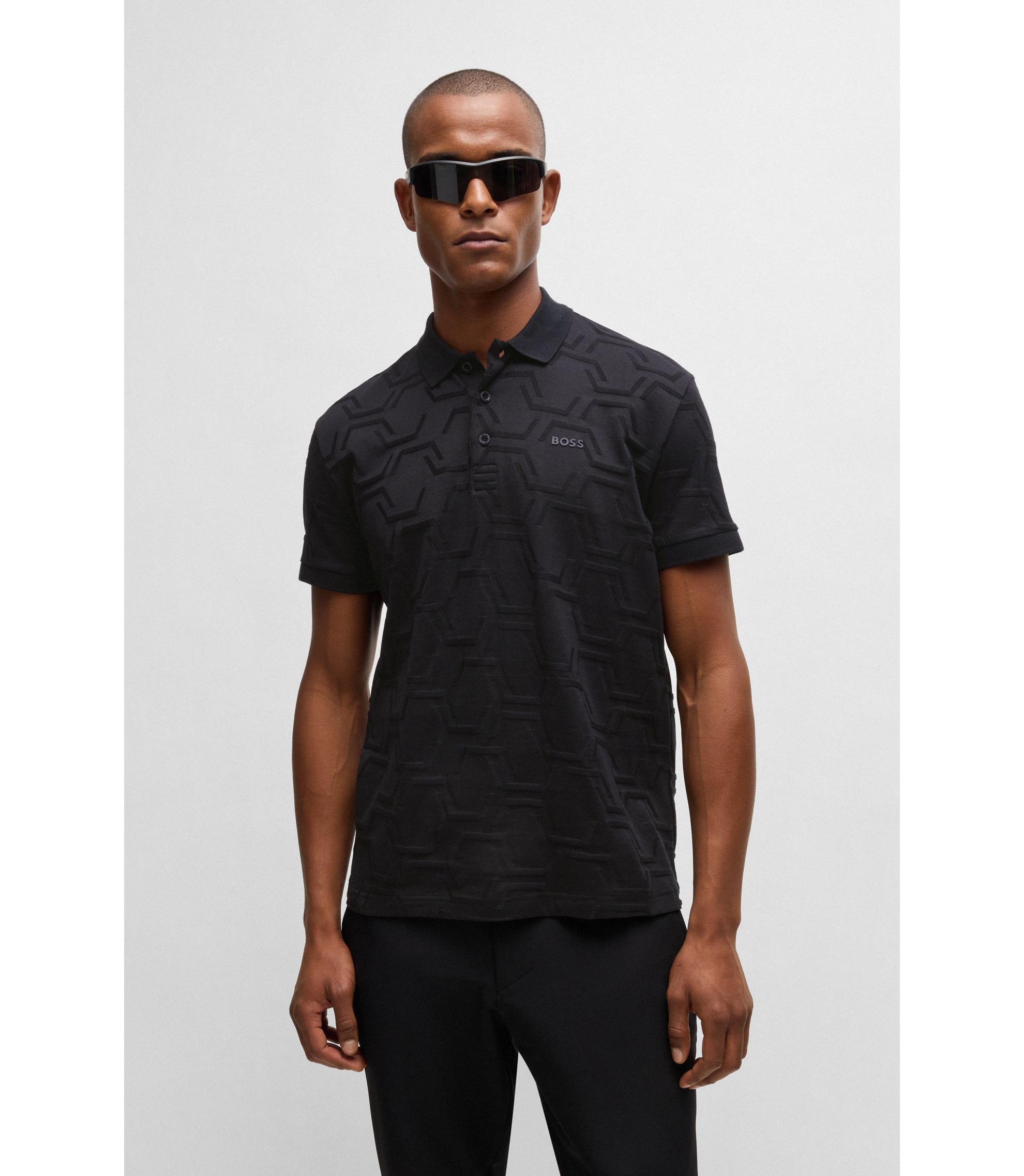 BOSS - Paddy relaxed-fit polo shirt in quilted mercerized