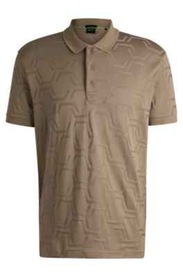 Paddy relaxed-fit polo shirt in quilted mercerized cotton, Light Green
