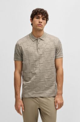 Paddy relaxed-fit polo shirt in quilted mercerized cotton, Light Green