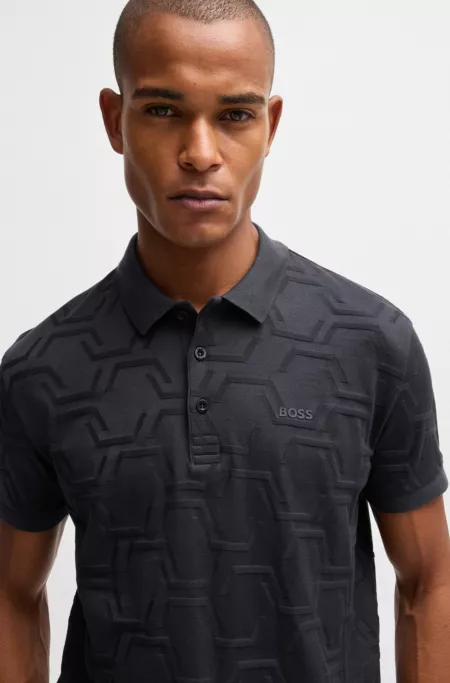 Paddy relaxed-fit polo shirt in quilted mercerized cotton