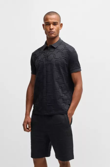Paddy relaxed-fit polo shirt in quilted mercerized cotton