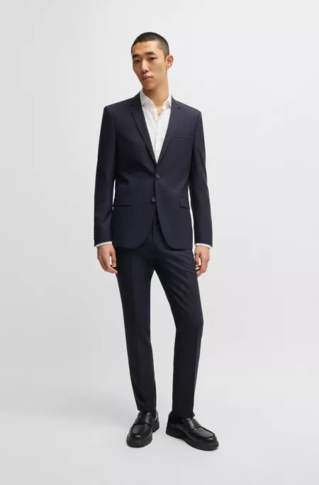 Extra-slim-fit suit in micro-patterned dobby