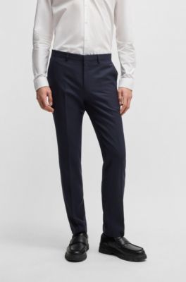 Extra-slim-fit suit in micro-patterned dobby, Dark Blue