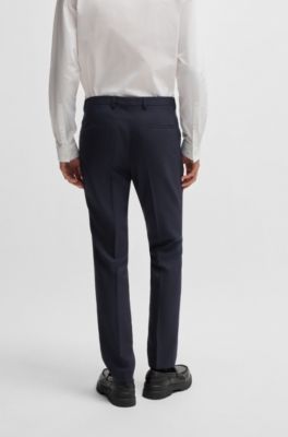 Extra-slim-fit suit in micro-patterned dobby, Dark Blue