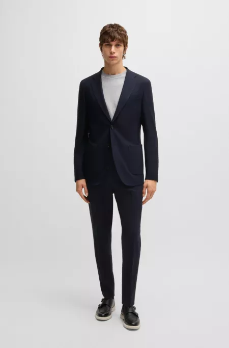 Slim-fit suit jacket in a structured wool blend