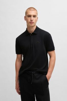 Polo estilo Paddy en algod&oacute;n fresco, Negro