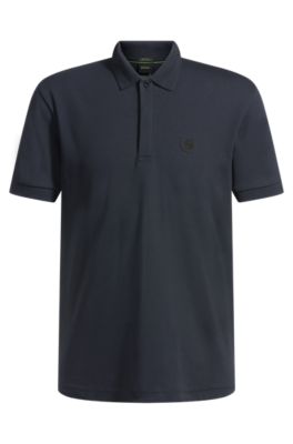 Polo estilo Paddy en algod&oacute;n fresco, Azul oscuro