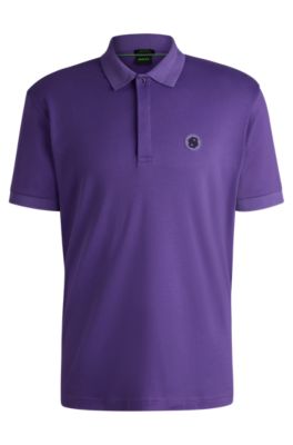 Polo Paddy en coton respirant, Violet fonc&eacute;