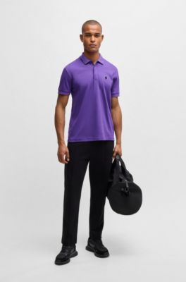 Polo Paddy en coton respirant, Violet fonc&eacute;