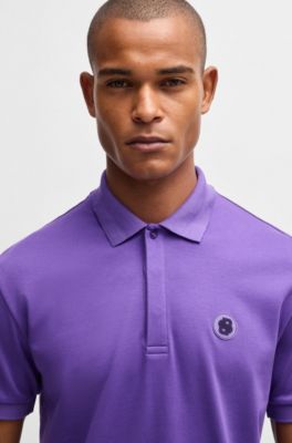 Polo Paddy en coton respirant, Violet fonc&eacute;