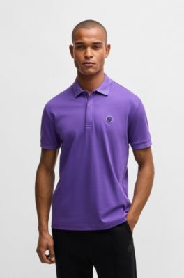 Polo Paddy en coton respirant, Violet fonc&eacute;